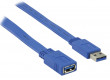 Plochý prodlužovací kabel zástrčka USB 3.0 A – zásuvka USB A, 1,00 m